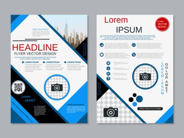 Modern profesyonel iş iki taraflı broşür, kitapçık, broşür kapak, yıllık rapor vektör tasarım şablonu. A4 formatı