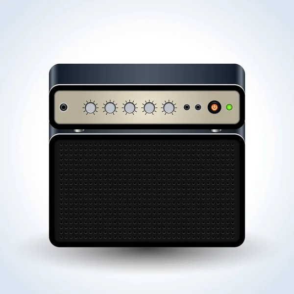 Guitar Amplifier Realistic Vector Icon White Background — Stock Vector