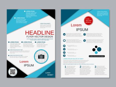Modern profesyonel iş iki taraflı broşür, kitapçık, broşür kapak, yıllık rapor vektör tasarım şablonu. A4 formatı