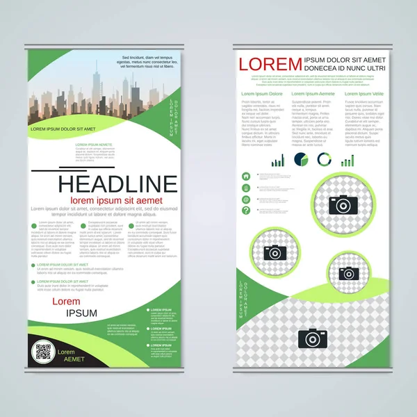 Summera Abstrakta Geometriska Moderna Business Banners Dubbelsidig Flyer Vektor Formgivningsmall — Stock vektor