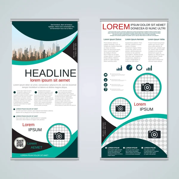 Summera Abstrakta Geometriska Moderna Business Banners Dubbelsidig Flyer Vektor Formgivningsmall — Stock vektor