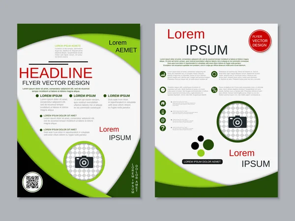 Modern professional business two-sided flyer, booklet, brochure cover, annual report vector design template. A4 format