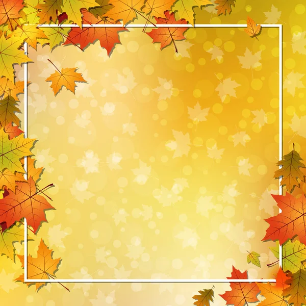 Estilo Otoño Fondo Vectorial Borroso Con Hojas Coloridas Efectos Luz — Vector de stock