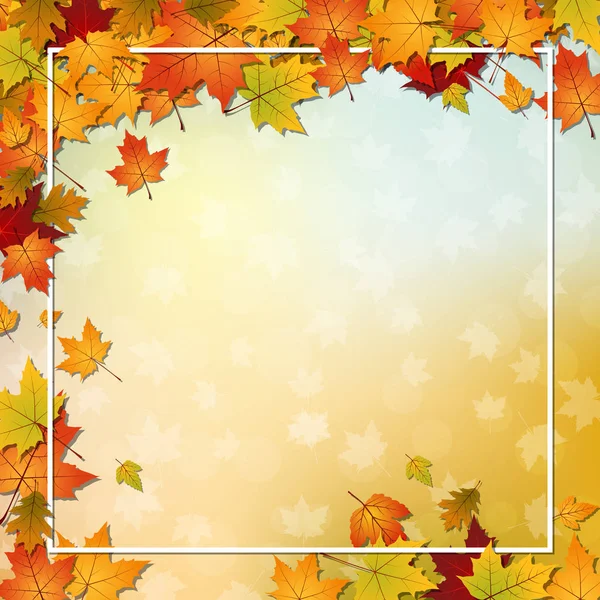 Autumn Style Blurred Vector Background Colorful Leaves Light Effects — Stock Vector