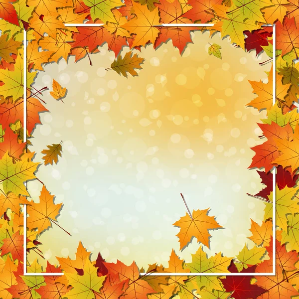 Autumn Style Blurred Vector Background Colorful Leaves Light Effects — Stock Vector