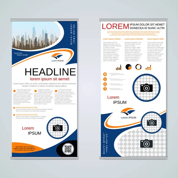 Summera Abstrakta Geometriska Moderna Business Banners Dubbelsidig Flyer Vektor Formgivningsmall — Stock vektor