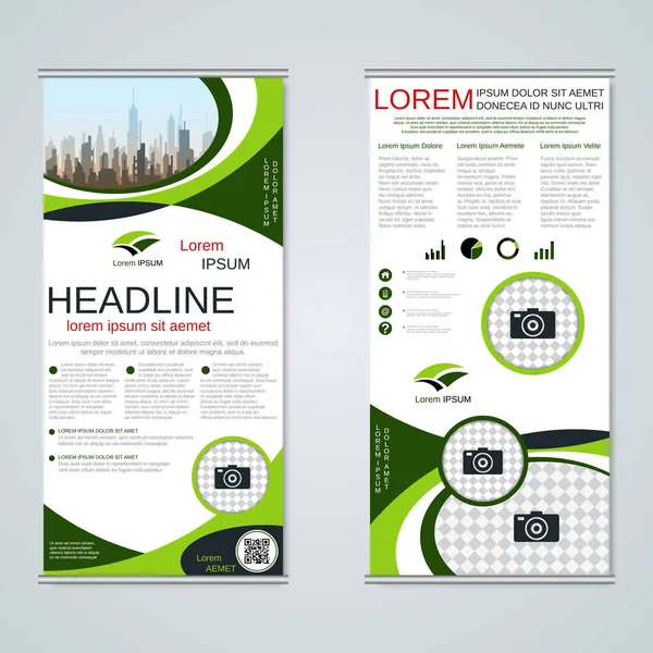 Summera Abstrakta Geometriska Moderna Business Banners Dubbelsidig Flyer Vektor Formgivningsmall — Stock vektor