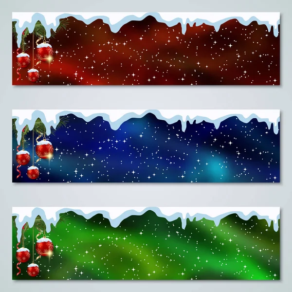 Navidad Año Nuevo Colección Banners Vectores Coloridos Lujo — Archivo Imágenes Vectoriales