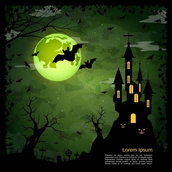 Halloween Beängstigend Nacht Vektor Hintergrund — Stockvektor
