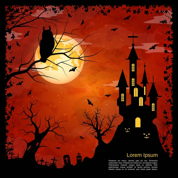 Halloween Miedo Noche Vector Fondo — Archivo Imágenes Vectoriales