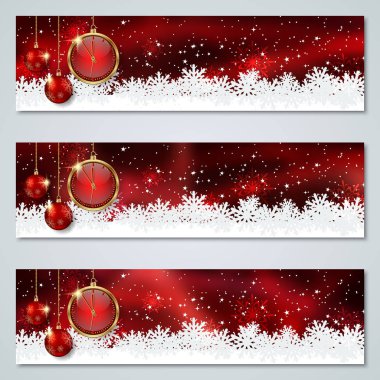 Noel ve yeni yıl lüks renkli vektör toplama afiş