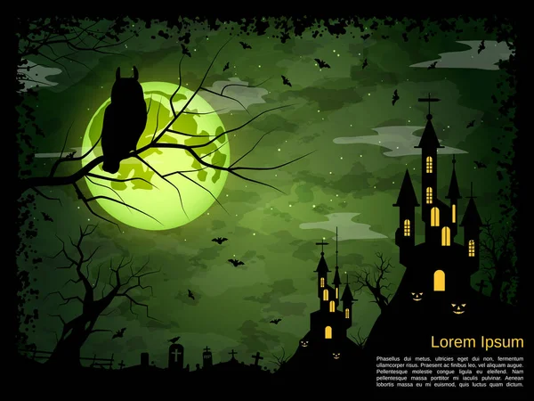 Halloween Miedo Noche Vector Fondo — Archivo Imágenes Vectoriales