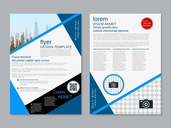 Modern professional business two-sided flyer, booklet, brochure cover, annual report vector design template. A4 format