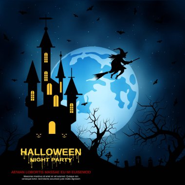 Halloween korkunç gece vektör arka plan