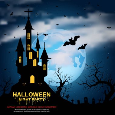 Halloween korkunç gece vektör arka plan