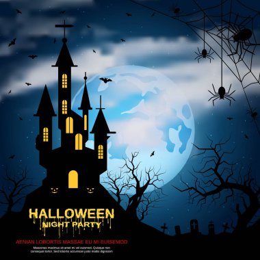 Halloween korkunç gece vektör arka plan