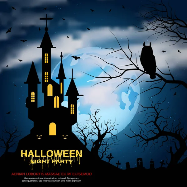 Halloween korkunç gece vektör arka plan