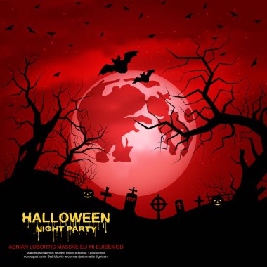 Halloween korkunç gece vektör arka plan