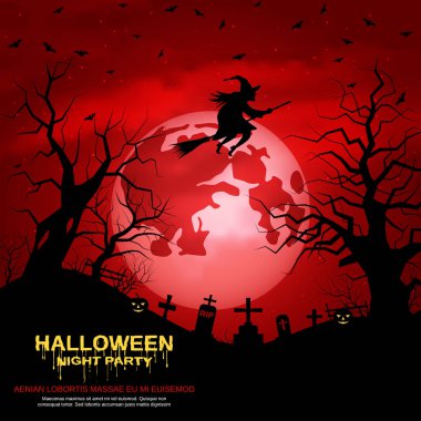 Halloween korkunç gece vektör arka plan
