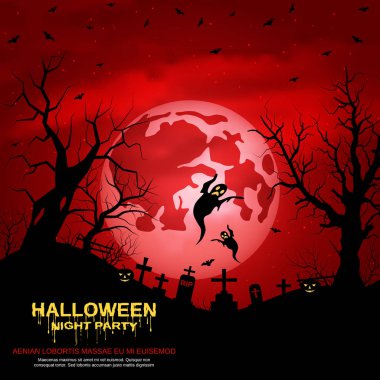 Halloween korkunç gece vektör arka plan