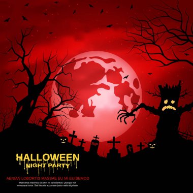 Halloween korkunç gece vektör arka plan