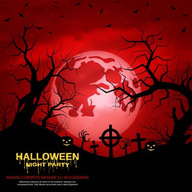 Halloween korkunç gece vektör arka plan