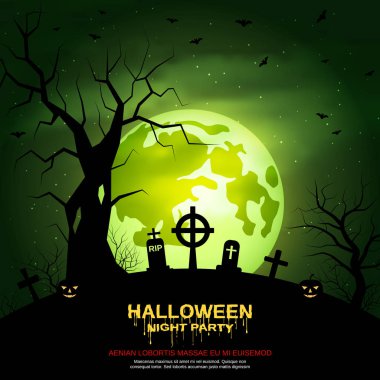 Halloween korkunç gece vektör arka plan
