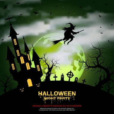 Halloween korkunç gece vektör arka plan