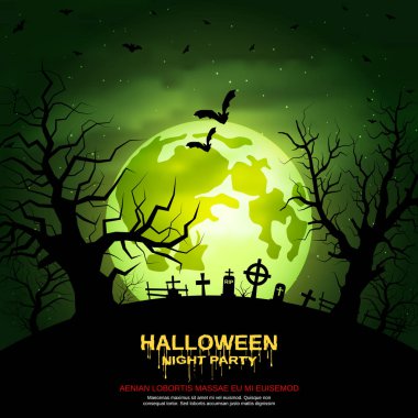 Halloween korkunç gece vektör arka plan
