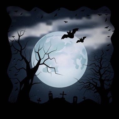 Halloween korkunç gece vektör arka plan
