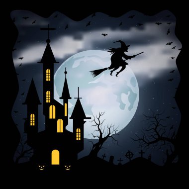 Halloween korkunç gece vektör arka plan