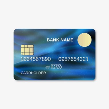 Banka kartı tasarım şablonu. Soyut biçim bulanık arkaplan