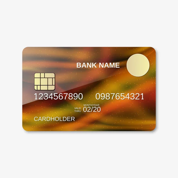 Bank Card Design Vector Template Abstract Style Blurred Background — Stock Vector