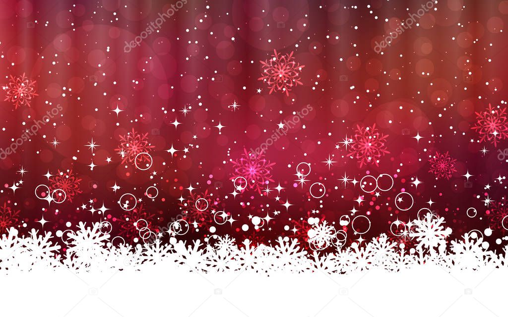 Christmas and New Year elegant blurred vector background with stars and snowflakes