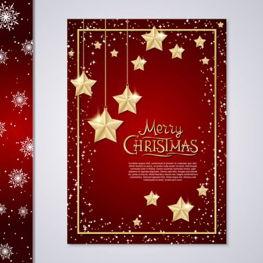 Noel ve Yeni Yıl broşürü, afiş, kitapçık, broşür kapak vektör tasarımı şablonu