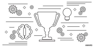 Ödül ince çizgi sanat tarzı vektör illüstrasyonu