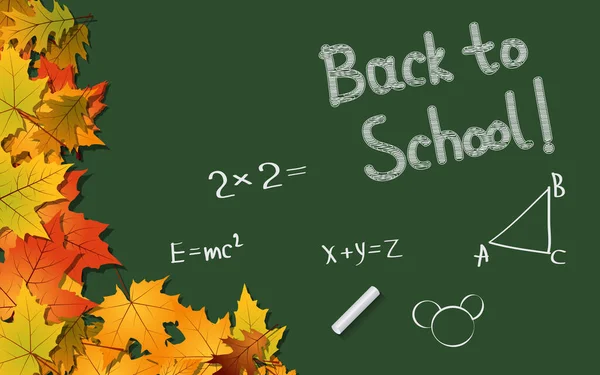 Back School Education Autumn Style Vector Background — Stock Vector