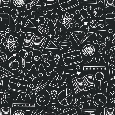 Eğitim ince çizgi sanat biçimi kusursuz vektör deseni