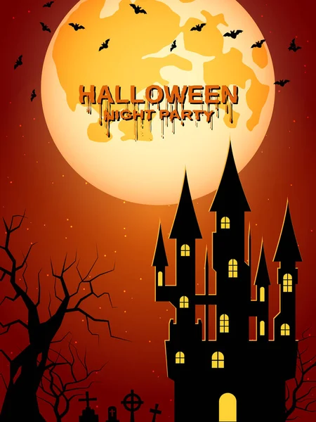 Halloween Night Flyer Booklet Poster Invitation Card Vector Design Template — Stock Vector