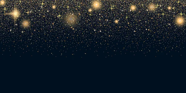 Navidad Año Nuevo Fondo Negro Con Estrellas Efecto Brillo Copos — Vector de stock