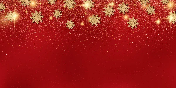 Weihnachten Und Neujahr Vektorhintergrund Mit Sternen Und Schneeflocken — Stockvektor