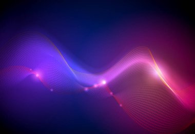 Koyu mavi arkaplanda vektör çizimi düz çizgiler. Yüksek teknoloji dijital teknoloji konsepti. Soyut fütüristik, parlak satır arkaplanı