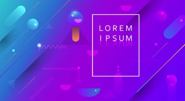 Soyut asgari gradyan şekiller ve geometrik desen bileşimi. Renkli bir arkaplan. Şablon, poster, duvar kağıdı, broşür ve afiş için vektör soyut modern grafik tasarımı