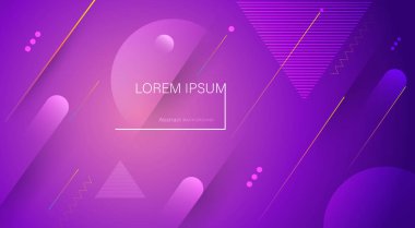 Soyut asgari gradyan şekiller ve geometrik desen bileşimi. Renkli bir arkaplan. Şablon, poster, duvar kağıdı, broşür ve afiş için vektör soyut modern grafik tasarımı