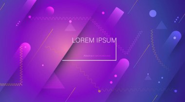 Soyut asgari gradyan şekiller ve geometrik desen bileşimi. Renkli bir arkaplan. Şablon, poster, duvar kağıdı, broşür ve afiş için vektör soyut modern grafik tasarımı
