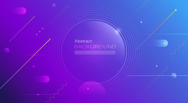 Soyut asgari gradyan şekiller ve geometrik desen bileşimi. Renkli bir arkaplan. Şablon, poster, duvar kağıdı, broşür ve afiş için vektör soyut modern grafik tasarımı