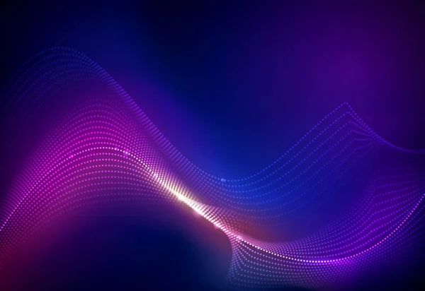 Иллюстрация Abstract Glowing Neon Light Effect Wave Line Wavy Pattern — стоковый вектор