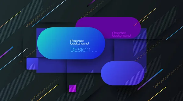 Abstracte dynamische beweging van geometrische vorm, patroon samenstelling. Kleurrijke gradiënt achtergrond. — Stockvector