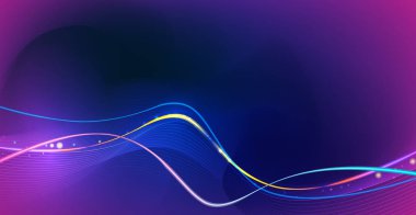  Mavi arka planda vektör tasarım iletişim techno. Web veya afiş arka plan için fütüristik dijital teknoloji