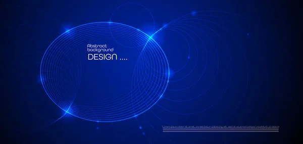 濃い青色の背景にベクトルイラスト滑らかな線。ハイテクデジタル技術のコンセプト — ストックベクタ